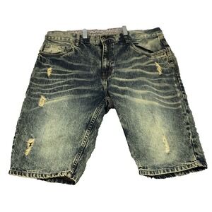 Evolution Acid Wash Denim Shorts Men's Sz 40W Jorts Jean shorts distressed